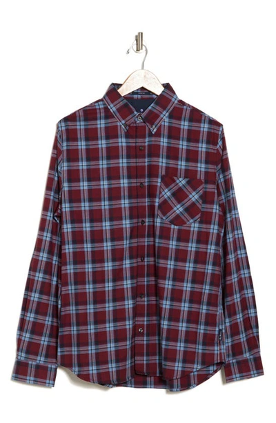 Ben Sherman Winter Madras Check Button-up Shirt In Berry Wine