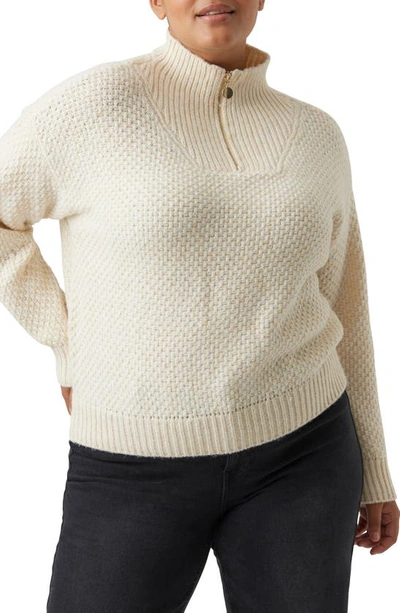 Vero Moda Curve Jadette Quarter Zip Sweater In Birch Melange