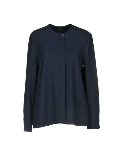 Alessandro Dell'acqua Solid Color Shirts & Blouses In Dark Blue