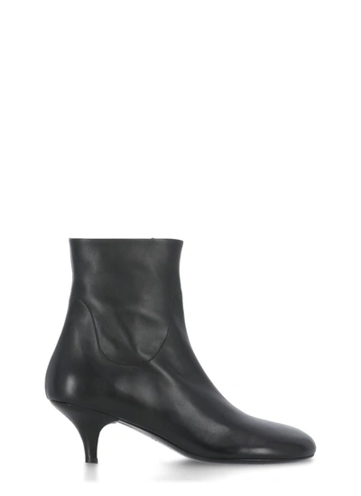 Marsèll Brooch Leather Ankle Boot In Black