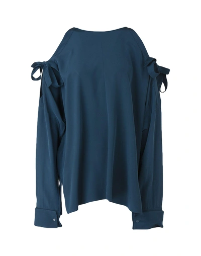 Tibi Blouse In Deep Jade