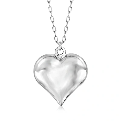 Ross-simons Italian Sterling Silver Heart Pendant Necklace In Multi