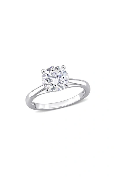 Delmar 10k White Gold Created Moissanite Engagement Ring