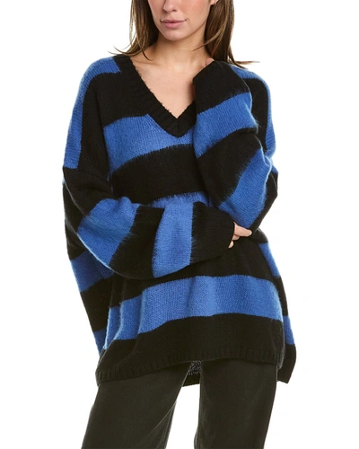 Allsaints Lou V-neck Wool-blend Sweater In Blue ModeSens