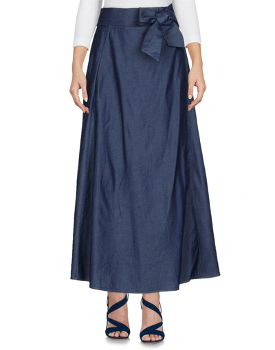 Tibi Denim Skirt In Blue