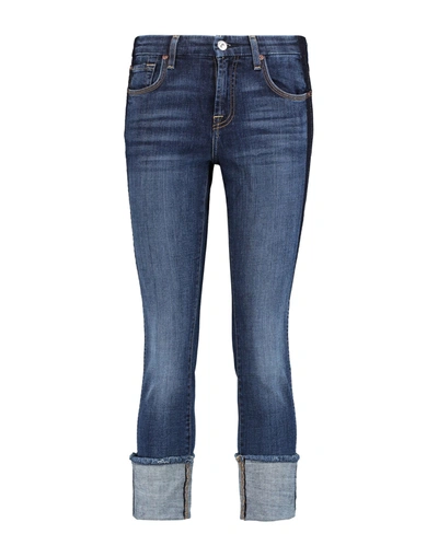7 For All Mankind Denim Trousers In Blue