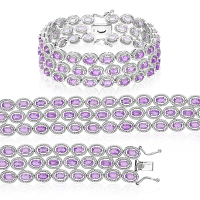 Vir Jewels Amethyst Bracelet (11.70 Ct) In Purple