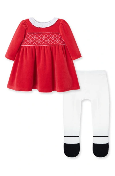 Little Me Baby Girls Joyful Dress And Leggings Set In Red