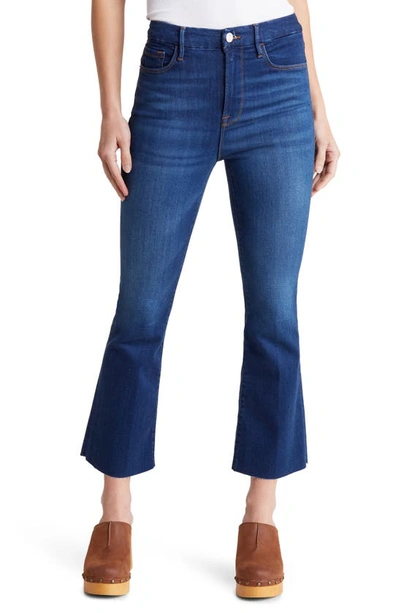Frame Le Super High Waist Raw Hem Crop Mini Bootcut Jeans In Kettering