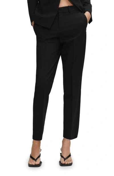 Mango Straight Leg Suit Pants In Black