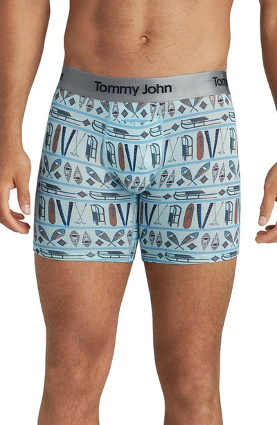 Tommy John Second Skin 6-inch Boxer Briefs In Ice Blue Winter On The Hill