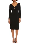 Donna Morgan For Maggy Keyhole Long Sleeve Sheath Dress In Black