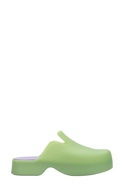 Melissa Zoe Water Resistant Platform Clog In Green/purple