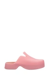 Melissa Zoe Water Resistant Platform Clog In Pink/orange