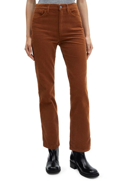 Mango Corduroy Straight Leg Jeans In Cognac