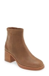 Chocolat Blu Ime Zip Bootie In Khaki Leather