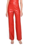 Wayf X Jourdan Sloane Rodeo Drive Faux Leather Pants In Red