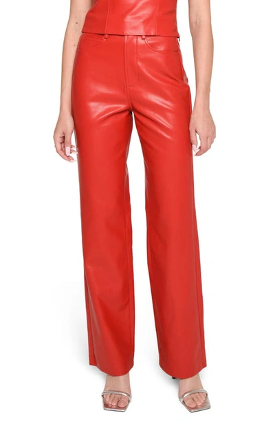Wayf X Jourdan Sloane Rodeo Drive Faux Leather Pants In Red