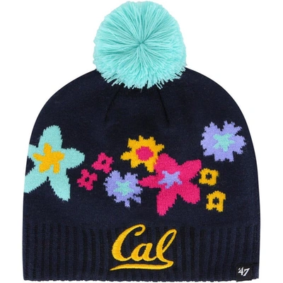 47 Kids' Girls Youth ' Navy Cal Bears Buttercup Knit Beanie With Pom