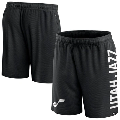 Fanatics Branded Black Utah Jazz Post Up Mesh Shorts