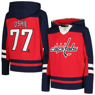 Outerstuff Kids' Youth Tj Oshie Red Washington Capitals Ageless Must-have V-neck Name And Number Pullover Hoodie