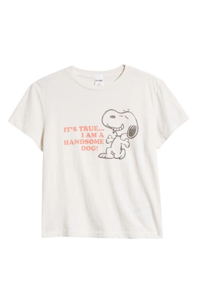 Re/done Handsome Classic Snoopy Graphic T-shirt In Vintage White