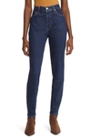 Re/done High Waist Skinny Jeans In Dark Rinse