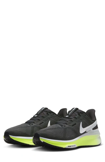 Nike Air Zoom Structure 25 Road Running Shoe In Anthracite/white/volt