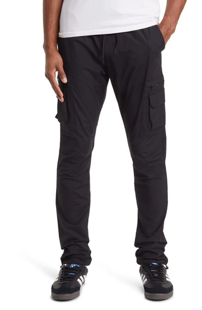 Pacsun Slim Cargo Trousers In Black Onyx