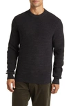 Buck Mason Seafarer Cotton Rib Sweater In Black Marl