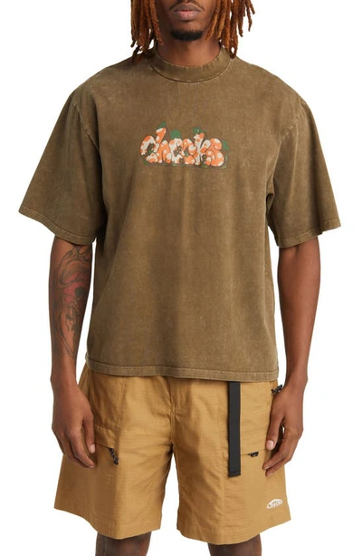 Checks Froggy Cotton Graphic T-shirt In Brown