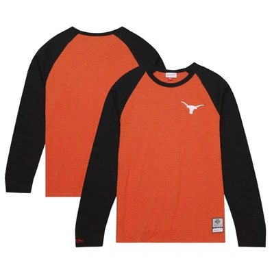 Mitchell & Ness Men's  Orange Texas Longhorns Legendary Slub Raglan Long Sleeve T-shirt