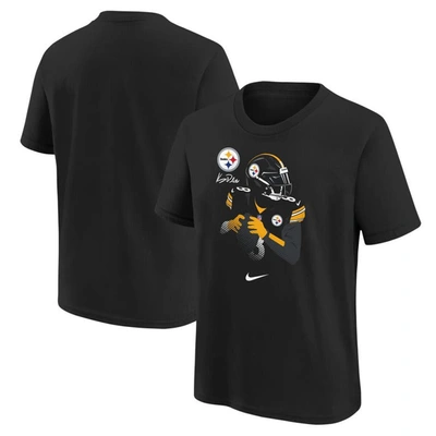 Nike Kids' Youth  Kenny Pickett Black Pittsburgh Steelers Local Player Name & Number T-shirt