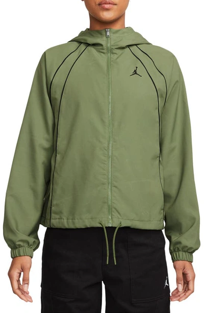 Jordan Hooded Rain Jacket In Green