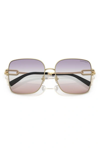 Tiffany & Co 58mm Square Sunglasses In Pale Gold