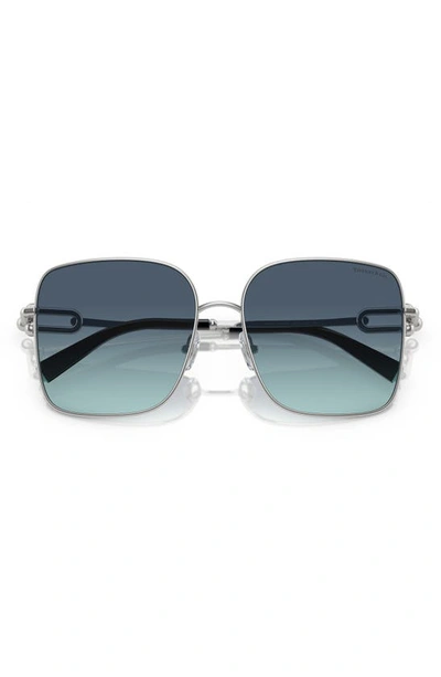 Tiffany & Co 58mm Gradient Square Sunglasses In Silver