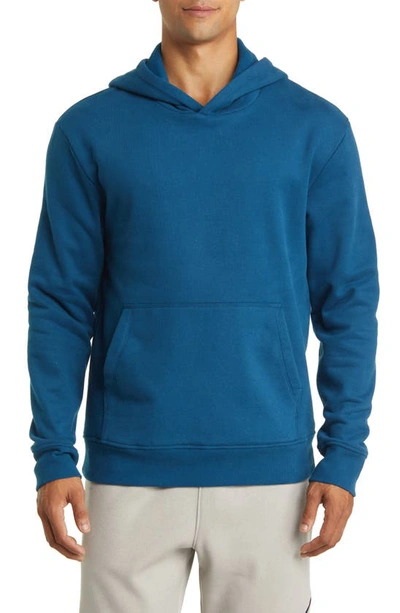 Beyond Yoga Every Body Cotton Blend Hoodie In Blue Gem
