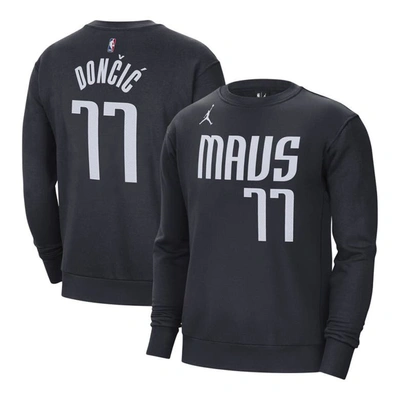 Jordan Brand Luka Dončić Navy Dallas Mavericks Statement Name & Number Pullover Sweatshirt