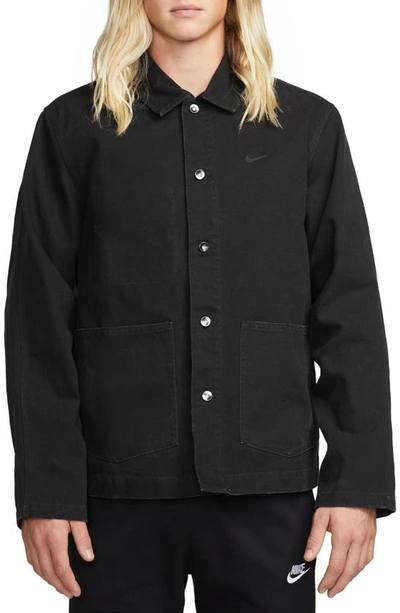 Nike Canvas Chore Coat In Black/ Black