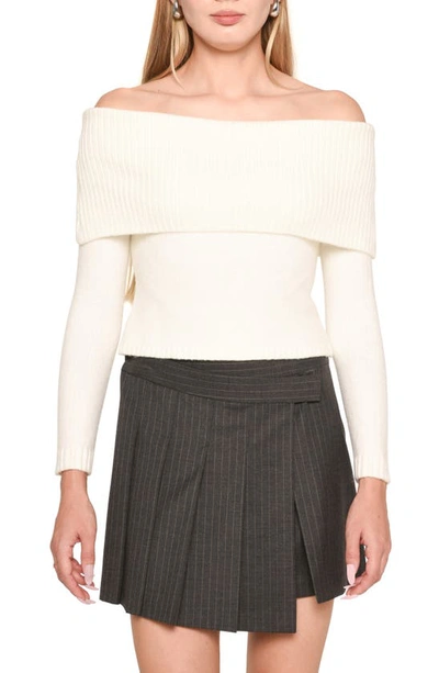 Wayf Nicole Off The Shoulder Sweater In Ivory