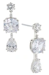 Nadri Evelyn Triple Drop Earrings In Rhodium