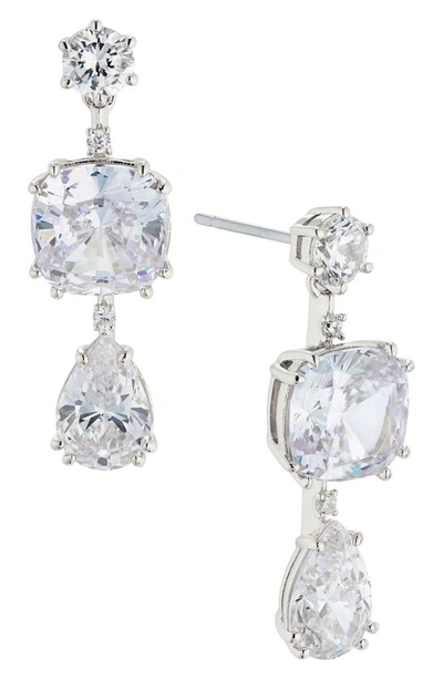 Nadri Evelyn Triple Drop Earrings In Silver