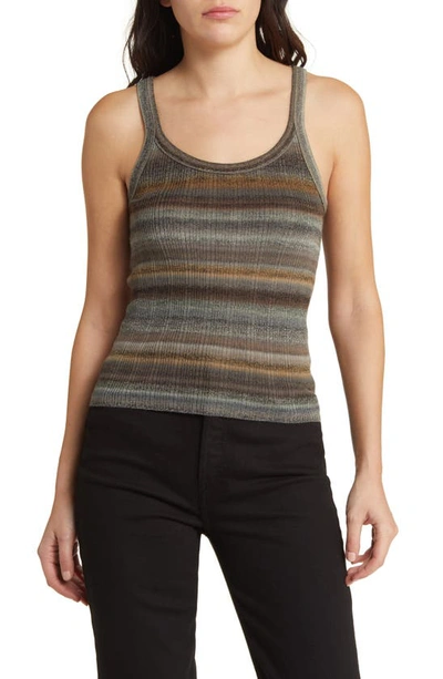 Re/done Rib Wool Tank Top In Grey Space Dye