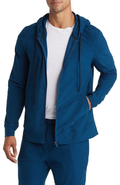 Beyond Yoga Freefit Zip Hoodie In Blue Gen Heather