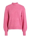 Vero Moda Woman Turtleneck Fuchsia Size Xl Recycled Polyester, Polyester, Wool, Nylon, Elastane In Pink