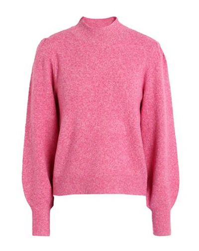 Vero Moda Woman Turtleneck Fuchsia Size L Recycled Polyester, Polyester, Wool, Nylon, Elastane In Pink