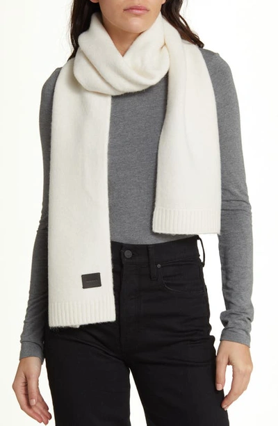 Allsaints Brushed Knit Scarf In Chalk