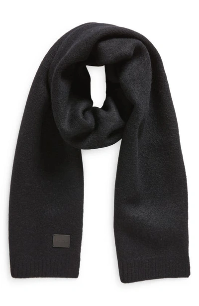 Allsaints Brushed Knit Scarf In Black