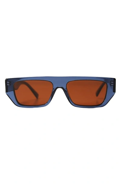 Wisdom Frame 15 Rectangular Sunglasses In Indigo