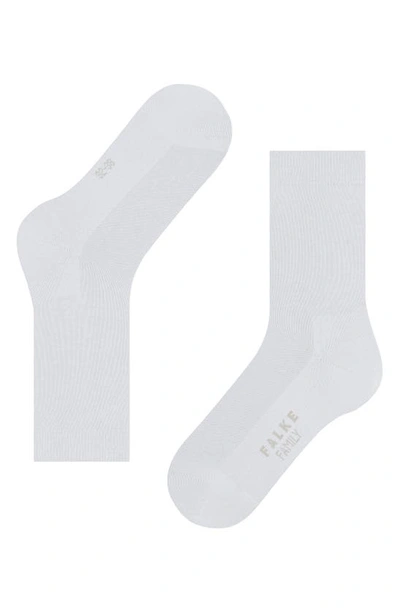 Falke Family Cotton Blend Crew Socks In White